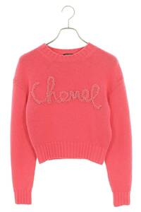  Chanel CHANEL 22AW P65186K61044 size :34biju- equipment ornament Logo knitted used BS99