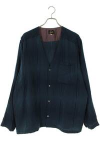 ニードルス Needles V Neck Shirt -R/N Wave Stripe Jq.- サイズ:XL Vネックジャカード長袖シャツ 中古 BS99