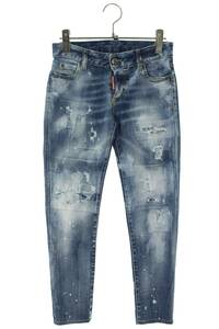  Dsquared DSQUARED2 S75LB0645 размер :34 повреждение обработка укороченные брюки Denim брюки б/у BS99