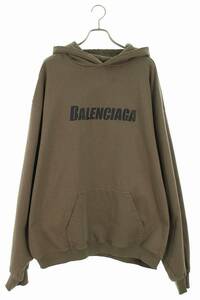 バレンシアガ BALENCIAGA 23SS 729361 TNVL2 サイズ:L クラッシュ加工プルオーバーパーカー 中古 SS13