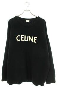 セリーヌバイエディスリマン CELINE by Hedi Slimane 21AW 2A19R423P サイズ:M ロゴワッペンオーバーサイズニット 中古 SB01