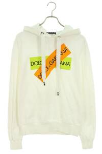 ドルチェアンドガッバーナ DOLCE & GABBANA 19SS G9KR5T G7QZH サイズ:46 テープロゴプリントパーカー 中古 OM10