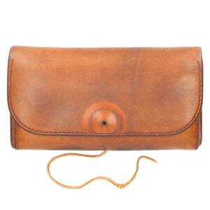  Goro's goro's small length folding in half leather wallet purse used HJ08