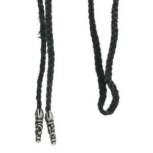 クロムハーツ Chrome Hearts LEATHER BRAID/スクロールレザーブレード シルバーネックレス 中古 GZ11