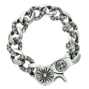 クロムハーツ Chrome Hearts FNCY CHN LNK/ファンシーリンククリップ サイズ:13LINK シルバーブレスレット 中古 NO05