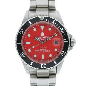 アベイシングエイプ A BATHING APE BAPEX NFS限定 TYPE 1 サイズ:40mm SSレッド文字盤自動巻き腕時計 中古 BS99