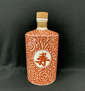 空き瓶■有田焼 赤絵蛸唐草 寿 白州１２年 文筒形瓶 サントリーウイスキー スペシャルボトルコレクション 