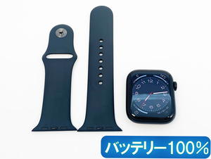 【バッテリー100％】Apple Watch Series7 45mm GPSモデル ミッドナイトアルミニウム スポーツバンド MKN53J/A