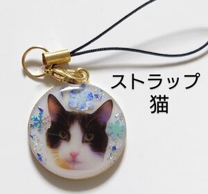 猫ちゃんレジンストラップ★ネックレス変更OK★キーホルダー変更OK★　ストラップ　　ネコアクセサリー　　