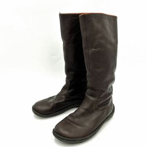 D @ 履き心地抜群 '人気モデル' CAMPER カンペールLETHER ロングブーツ EU36 22.5cm レディース 婦人靴 シューズ BROWN 茶系 45997-001