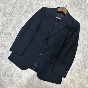 E @ 良品 / 国内正規品 '希少 90's ビンテージ' BURBERRYS バーバリー WOOL混 チェック柄 ２釦 テーラードジャケット AB5 紳士服 アウター