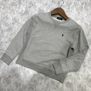 II @ 古着 '人気 ポニー刺繍' Polo Ralph Lauren ポロラルフローレン COTTON スウェット クルーネック トレーナー 婦人服 トップス GRAY