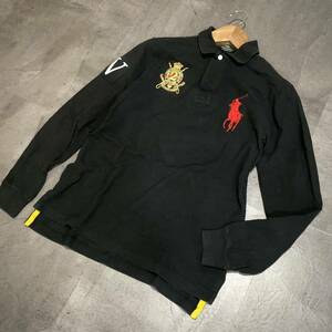 W ▼ 都会のカジュアルウェア 'ビックポニー刺繍' Polo by Ralph Lauren ポロラルフローレン 長袖 ポロシャツ size:M トップス 紳士服