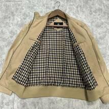 T @ 日本製 '裏地 ハウスチェック柄' Aquascutum アクアスキュータム COTTON ジップアップ ジャケット / ブルゾン size6F アウター 古着 _画像5