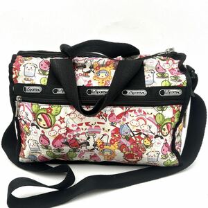 A @ 米国製 '洗礼されたデザイン' LESPORTSAC レスポートサック 総柄 2WAY ショルダーバッグ 斜め掛け鞄 ハンドバッグ 婦人鞄 USA製 