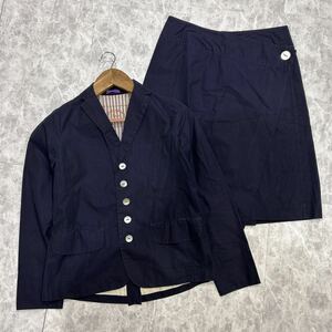 B @ 日本製 '洗礼されたデザイン' Pal'las Palace Classic パラスパレス COTTON インディゴ染め スカート スーツ 上下 セットアップ 3 NAVY