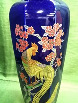 g_t P186 昭和レトロ 新古品 九谷焼明陶窯 豪華 金彩 手描き 花鳥図花瓶 (口径6.5cmcm/高さ27cm) 飾り花瓶でも十分豪華な品物です。_画像5