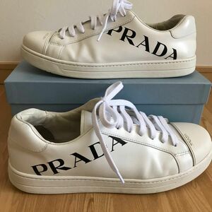 美品　PRADA プラダ　メンズ　ロゴスニーカー　26.5㎝　白　7ハーフ