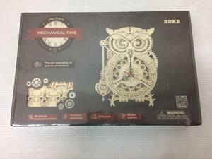 木製パズル ROKR Owl Clock Mechanical Gears 3D ウッドパズル フクロウ時計 ※シュリンク破れあり 未開封品 sytetc069706