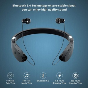 Bluetoothイヤホン ネックスピーカー ワイヤレスイヤホン 一台二役 28時間連続使用可 伸縮式 高音質 マイク スピーカ内蔵