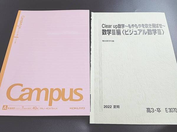 駿台　谷周樹先生　22年夏期　Clear up数学　数学III編 〈ビジュアル数学III〉　テキスト・板書フルセット　河合塾　鉄緑会　東進　SEG