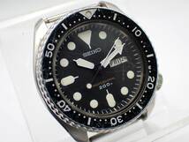 1スタ★稼働品☆SEIKO セイコー QZ 7C43-7010 ダイバー プロフェッショナル 200m 黒文字盤 デイデイト ラウンド メンズ腕時計/N150927_画像2