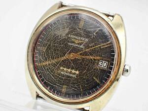 1円～☆稼働品☆LONGINES ロンジン AT/自動巻 メンズ腕時計 アドミラル デイト 黒文字盤 フェイスのみ/Ｎ053924