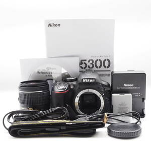★ショット数842回の新品級★ Nikon ニコン デジタル一眼レフカメラ D5300 AF-P 18-55 VR レンズキット ブラック D5300LKP18-55 #2798