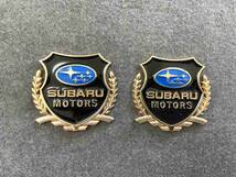 スバル SUBARU ゴールド 貼エンブレム エンブレム ステッカー プレート 自動車の側面 フェンダーバッジ 傷を隠す 2個セット 送料無料_画像1