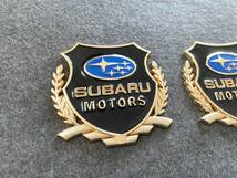 スバル SUBARU ゴールド 貼エンブレム エンブレム ステッカー プレート 自動車の側面 フェンダーバッジ 傷を隠す 2個セット 送料無料_画像2