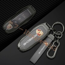 ポルシェ PORSCHE スマート キーケース 車 キーカバー キーホルダー 電波障害なし 優質なTPU材料を使用して 耐衝撃◆A番 深錆色/グレー_画像5