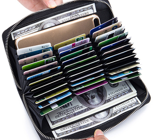 長財布 送料無料 メンズ ラウンドファスナー ブラウン 財布 大容量 牛革 カード大量収納 レザー 財布 カードケース 72枚収納可能