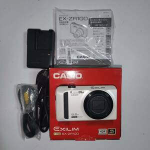 CASIO デジタルカメラ EXILIM ホワイト EX-ZR100WE