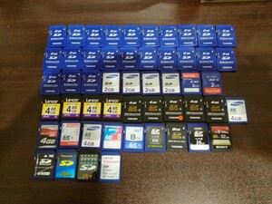 1円スタート【中古】[メーカー多数] SDカード USB メモリ 約点　32GB/16GB/8GB/4GB/2GB/64MB/256MB合計52枚まとめ 思い出 写真