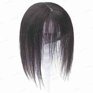 【新品】人毛100% 部分ウィッグ ヘアピース 白髪かくし ナチュラルブラック①