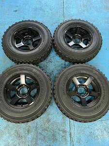 No70　ジムニーに、　モーターファーム　J-REVOLUTION 5.5J×16-25　ダンロップ　グラントレック　MT2　7.00R16LT　8PR　4本セット