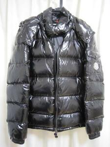 【1円～スタート！】美品☆MONCLER（モンクレール）サイズ2 長袖 ダウンジャケット フード脱着式 シャイニーブラック L☆♪♪♪