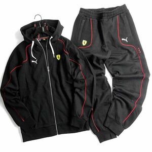 PUMA プーマ 新品 定価3万 Scuderia Ferrari フェラーリ フーディジャケット パンツ セットアップ ウェア 538164/65 01 L ▲060▼bus9143d