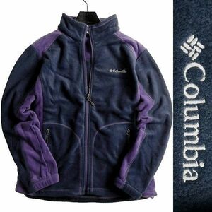 ■Columbia コロンビア 新品 バイカラー ストレッチ フリースジャケット ブルゾン アウトドアウェア YLG006 594 85/XS ▲008▼bus107co