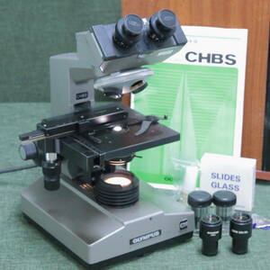 あ//A6348 OLYMPUS オリンパス　実習用生物顕微鏡　モデルCHBC 箱+説明書付
