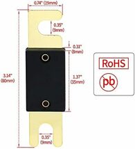 【残りわずか】 50A ANLヒューズ付きANLヒューズホルダー 自動車 バイク 車 オーディオサブウーファー 用品 電気 金色 _画像6