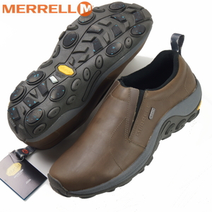 【新品・箱付】定価1.98万 メレル MERRELL《冬対策 防水・防滑》ジャングルモック レザー ウォータープルーフ アイス＋茶 26cm スリッポン