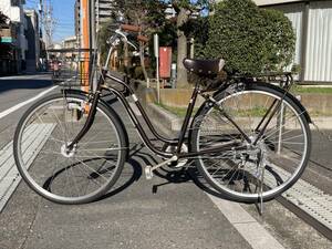 手渡し限定☆美品　ASAHICYCLE　アサヒサイクル　自転車　ブラウン　SHIMANO　シマノ製6段ギア　27インチ☆