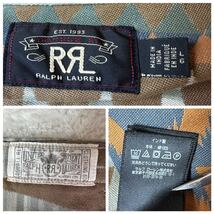 【極美品/希少サイズ/希少デザイン】RRL ダブルアールエル ネイティブ柄 ネルシャツ ジャガード ワークシャツ 厚手 XL_画像10