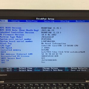 ジャンク/ LENOVO 20CLA1U2JP ThinkPad X250 Intel Core i3-5010U メモリ8.19GB HDD500.1GB 【G17653】の画像5