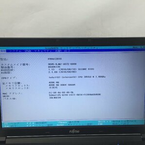 ジャンク/ FUJITSU FMVA12010 LIFEBOOK A576/N Intel Celeron 3855U メモリ4.1GB ストレージ無し 【G15944】の画像5