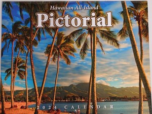 送料無料☆2024年壁掛けハワイ カレンダー HAWAII新品　令和６年オアフ島マウイ島