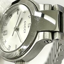 ◆グッチ GUCCI◆8900L クォーツ 腕時計 レディース ウォッチ シルバー文字盤 SS ケース付 デイト 不動品_画像5
