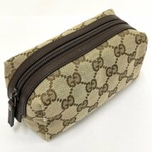 ◆グッチ GUCCI◆GG柄 29596 2888 ポーチ 化粧ポーチ コスメポーチ ブラウン GGキャンバス レザー レディース メンズ 箱付 小物入れ_画像2