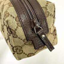 ◆グッチ GUCCI◆GG柄 29596 2888 ポーチ 化粧ポーチ コスメポーチ ブラウン GGキャンバス レザー レディース メンズ 箱付 小物入れ_画像7